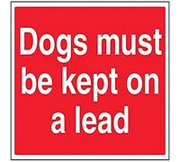 vsafety 76011bf-r General Panneau Agricole, "Chien doit être placé sur une laisse, en plastique rigide, paysage, 400 mm x 300 mm, rouge