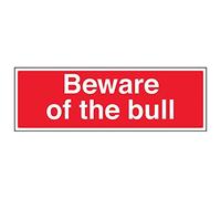 VSafety 76028BJ-S Lot de 3 panneaux « Beware of the Bull » Paysage 450 mm x 150 mm