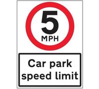 Vsafety 7A038BL-ACSR1CLAG AluComp RA1 AntiGraff 450 x 600 mm 5 MPH Auto Park Speed Limit w/Channel Sign