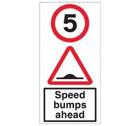 Vsafety 7A066CQ-ACSR1LAG AlumComp RA1 Anti Graffiti 450 x 900 mm 5 MPH Speed Bumps Ahead Sign