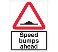 Vsafety 7A091BL-ACSR1CLAG AluComp RA1 AntiGraff 450 x 600 mm Speed Bumps Ahead w/Channel Sign