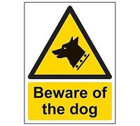 Vsafety avertissement de sécurité "Beware of the Dog", 2 mm Plastique rigide, 150 mm x 200 mm