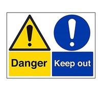 Vsafety avertissement de sécurité "Danger/Keep Out", 2 mm Plastique rigide, 400 mm x 300 mm