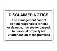 Vsafety "avertissement/Gestion Responsabilité" Sign, (lot de 3), 300 mm x 200 mm, 3