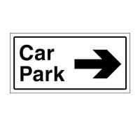 VSafety Car Park Flèche droite Panneau en plastique rigide 300 x 150 mm 1 mm