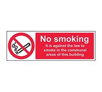 Vsafety "contre la loi au fumée commune/Zone" Sign, (lot de 3), 450 mm x 150 mm, 3