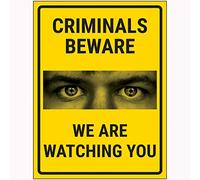 VSafety Criminals Beware We Are Watching You Panneau en aluminium composite de 3 mm 200 x 300 mm
