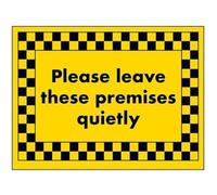VSafety DP032AR-RY Panneau Quietly Please Leave Premises, DP032AR-RY