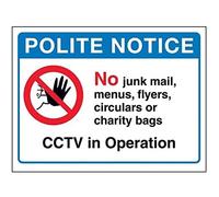 VSafety DP059AL-S Polite Notice: No Junk Mail, Menus or Flyers Sign, DP059AL-S