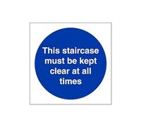 Vsafety "Escalier doit être mis à clair à tout Moment" Sign, (lot de 3), 100 mm x 100 mm, 3