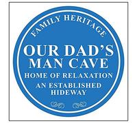 VSafety Family Heritage/Our Dad's Man Cave/Home of Relaxation Panneau en plastique rigide 300 mm x 300 mm