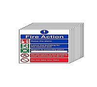 VSafety Fire Action - Lot de 10 risques d'incendie général 5 messages - 200 x 300 mm