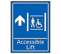 VSafety Flèche de levage accessible - 150 mm x 200 mm - Plastique rigide bleu 1 mm