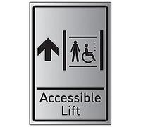 VSafety Flèche de levage accessible - 200 mm x 300 mm - 1,6 mm en plastique rigide effet aluminium