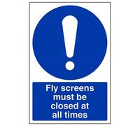 VSafety Fly Screens Must Be Closed At All Times Panneau portrait 200 mm x 300 mm Plastique rigide 1 mm