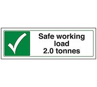 vsafety Fusil à affûter ax-s General Garage signe », sûr de travail Charge 2.0 T ", autocollant, paysage, 300 mm x 100 mm, vert/noir