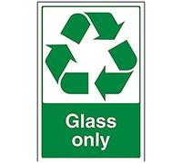 VSafety Glass Only Panneau de recyclage - Portrait - 200 mm x 300 mm - Vinyle autocollant