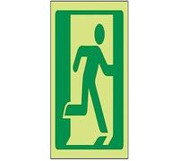Vsafety Glow In The Dark Running Man Right Logo Fire Exit Panneau autocollant en vinyle 100 mm x 100 mm