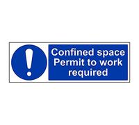 Vsafety "L'Espace Confinés/permis au travail Nécessaire" Sign, (lot de 3), 450 mm x 150 mm, 3