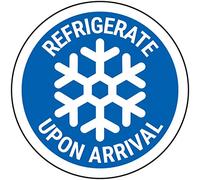 VSafety Lot de 250 autocollants Refrigerate à l'arrivée Bleu Diamètre 50 mm