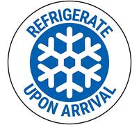 VSafety Lot de 250 autocollants Refrigerate lors de l'arrivée Noir Diamètre 50 mm