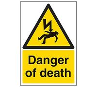 VSafety Lot de 3 pancartes Danger Of Death, 200mm x 300mm, 3