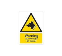 VSafety Lot de 3 pancartes « Warning Guard Dogs On Patrol », 150mm x 200mm, 3