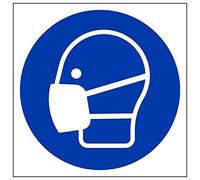 VSafety Lot de 3 panneaux carrés avec logo Mask, 150mm x 150mm, 3