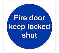 VSafety Lot de 3 panneaux carrés pour porte de feu Keep Locked Shut, 100mm x 100mm, 3