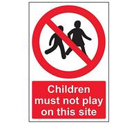 VSafety Lot de 3 panneaux Children Must Not Play On This Site, 200mm x 300mm, 3