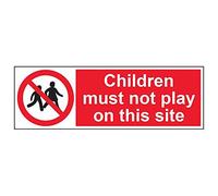 VSafety Lot de 3 panneaux Children Must Not Play On This Site, 600mm x 200mm, 3