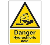 VSafety Lot de 3 panneaux en forme d'acide hydrochlorique Danger, 150mm x 200mm, 3