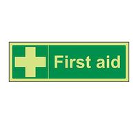 VSafety Lot de 3 panneaux « First Aid », paysage, 300mm x 100mm, 3