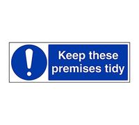 VSafety Lot de 3 panneaux « Keep These Premises Tidy », paysage, 450mm x 150mm, 3