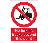 VSafety Lot de 3 panneaux « No Fork Lift Trucks Beyond This Point », 200mm x 300mm, 3