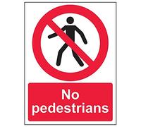 VSafety Lot de 3 panneaux « No Pedestrians », 150mm x 200mm, 3