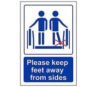 VSafety Lot de 3 panneaux « Please Keep Feet Away From Sides », 100mm x 150mm, 3