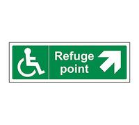 VSafety Lot de 3 panneaux "Refuge Point Arrow Up Droit" Paysage, 300mm x 100mm, 3