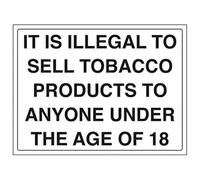 VSafety Lot de 3 panneaux « Tobacco Products/IlLegal To Under 18's », 400mm x 300mm, 3