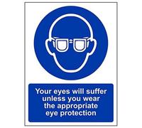 VSafety Lot de 3 panneaux « Your Eyes Will Suffer Unless You Wear... », 150mm x 200mm, 3