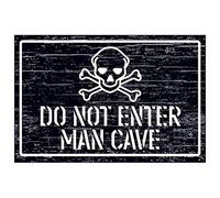 VSafety NV065BF-S Panneau crâne et os croisés Do Not Enter Man Cave