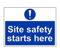Vsafety obligatoire de sécurité "Site commence ici" de sécurité, 2 mm Plastique rigide, 400 mm x 300 mm