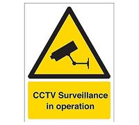 VSafety Panneau autocollant en vinyle avec inscription en anglais « Avis de sécurité » avec caméra de surveillance en cours d'utilisation 150 x 200 mm