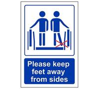 VSafety Panneau autocollant en vinyle avec inscription « Keep Feet Away From Sides » - Portrait - 100 mm x 150 mm