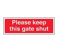 VSafety Panneau autocollant en vinyle Inscription Please Keep This Gate Shut - Paysage - 300 mm x 100 mm