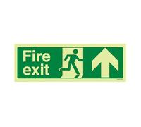 VSafety Panneau autocollant en vinyle phosphorescent avec inscription « Fire Exit » 300 x 100 mm