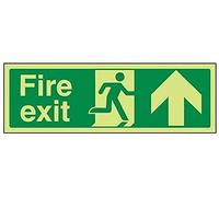 VSafety Panneau autocollant en vinyle phosphorescent avec inscription « Fire Exit » 450 x 150 mm