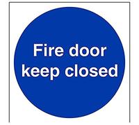 VSafety Panneau autocollant en vinyle pour porte Fire Door Keep Closed 200 x 200 mm