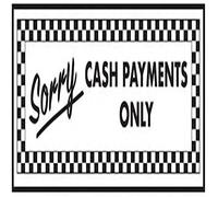 VSafety Panneau autocollant Sorry Cash Payments Only 200 mm x 80 mm