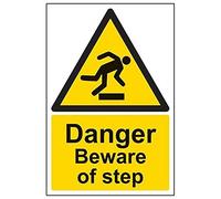 Vsafety Panneau Avertissement de Sécurité ''Danger Méfiez-vous des Step'', 2 mm Plastique rigide, 200 mm x 300 mm